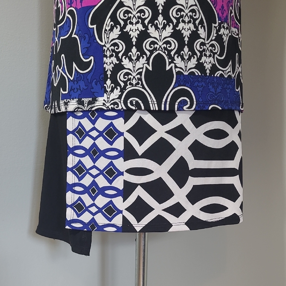 Joseph Ribkoff Multicolor Patterned Mini Dress Style Tunic - Picture 5 of 10